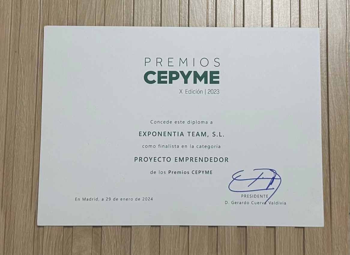 Premios CEPYME exponentia finalista