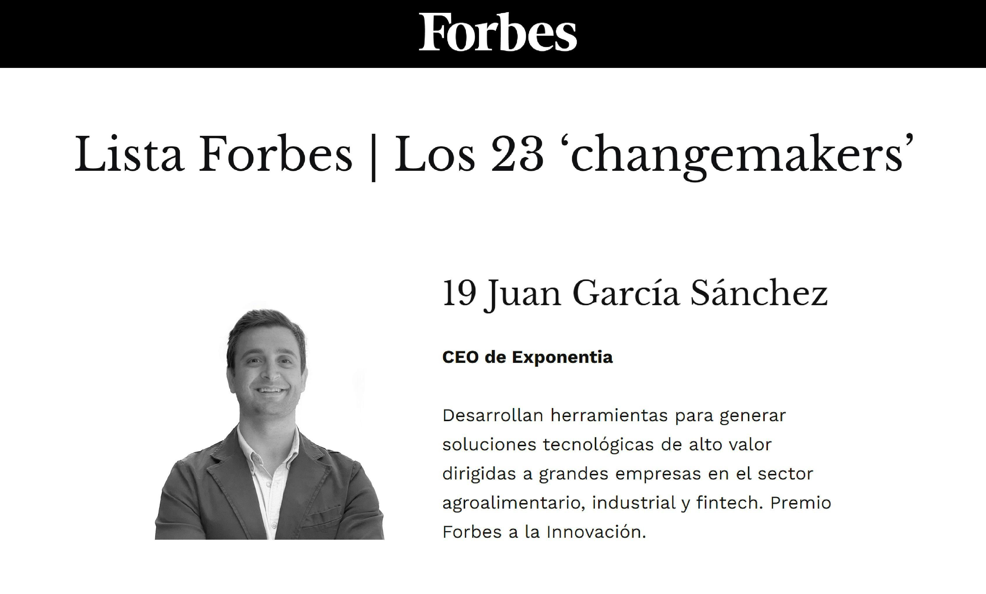 Lista Forbes | Los 23 changemakers de la revista Forbes
