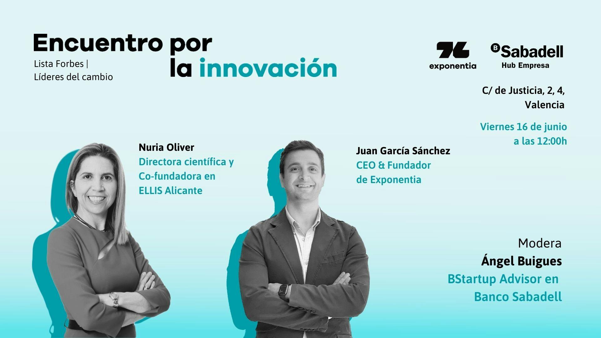 Los líderes de la Innovación de la Lista Changemakers Forbes, Nuria Oliver y Juan García Sánchez