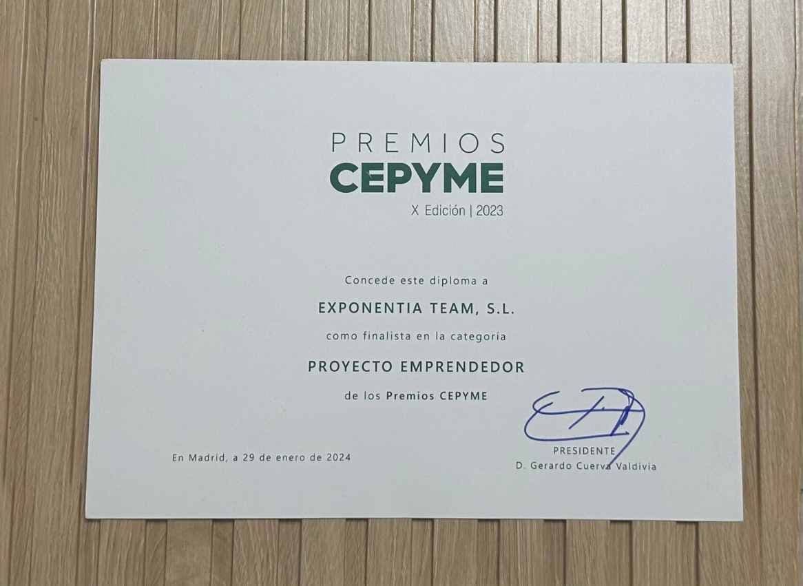 Premios CEPYME exponentia finalista